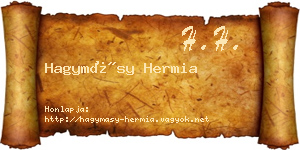 Hagymásy Hermia névjegykártya